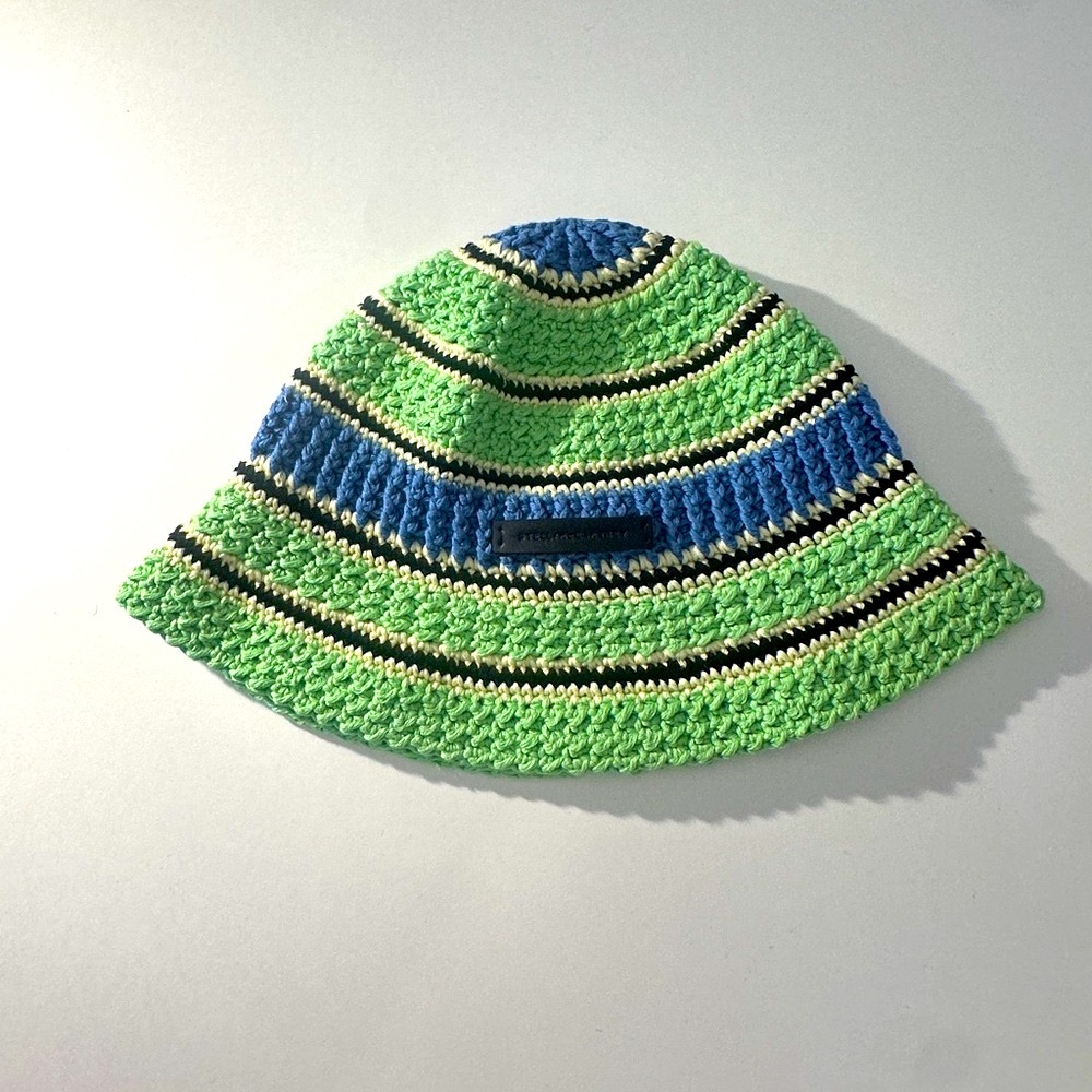 Stella McCartney Green and Blue Color-Block Hat